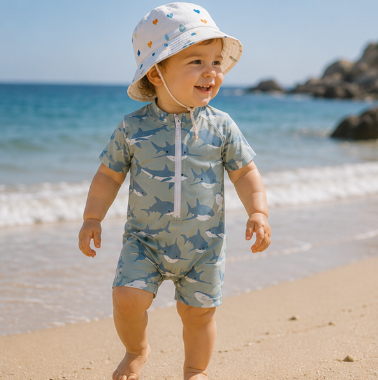 maillot de bain garçon manches courtes - Timo