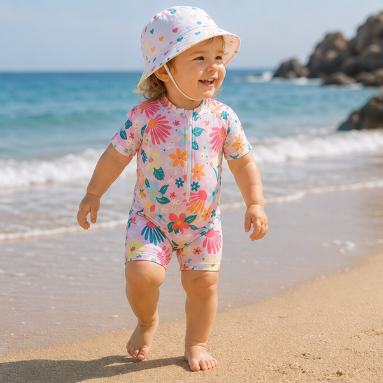 maillot de bain fille manches courtes - lilia