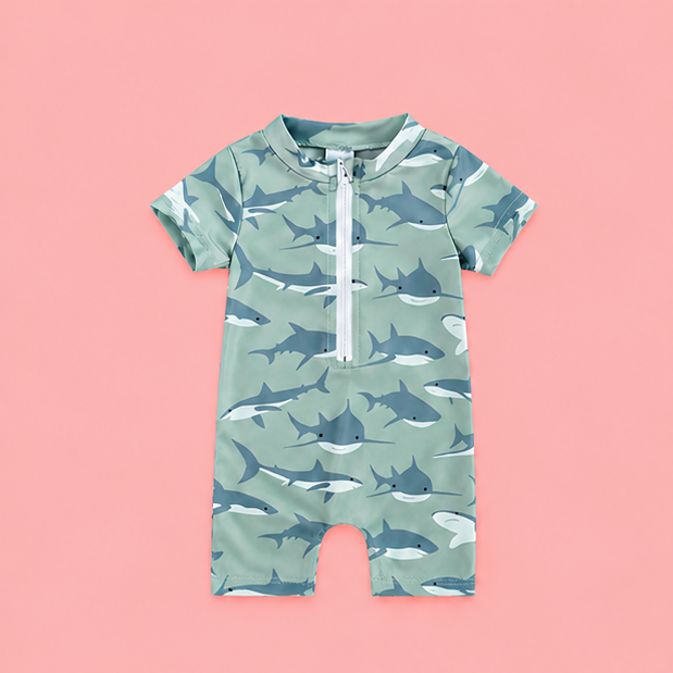 Maillot de bain garçon manches courtes - Timo